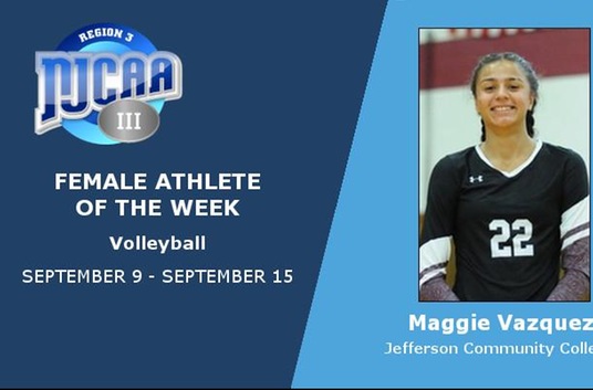 Maggie Vazquez NJCAA Region 3 Athlete of the Week